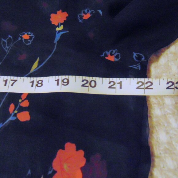 Floral Sheer Button-Up Blouse XL Cottagecore Dark Romantic Whimsigoth Feminine - Picture 7 of 10